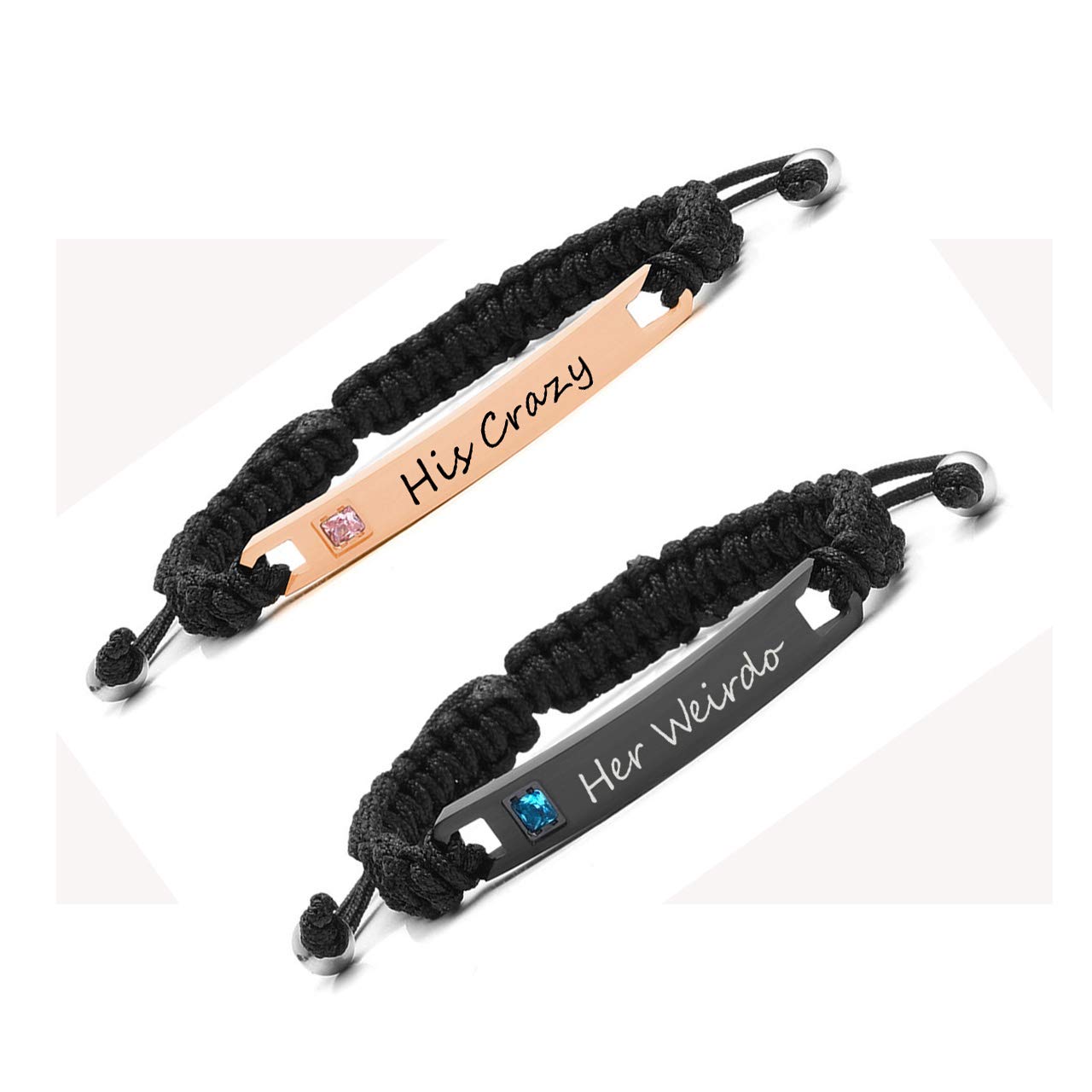 Couples Bracelet His and Hers Personalized Engraved Name Date Stainless Steel You are My Person Promise Id Bracelet Adjustable Matching Jewellery Set for Men Women