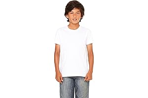Bella Canvas Youth Jersey Short-Sleeve Tee with Ultra-Premium Fine Ring-Spun Cotton Softness