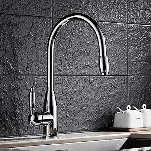 Robinet de cuisine eau chaude au style rétro chrome pour évier