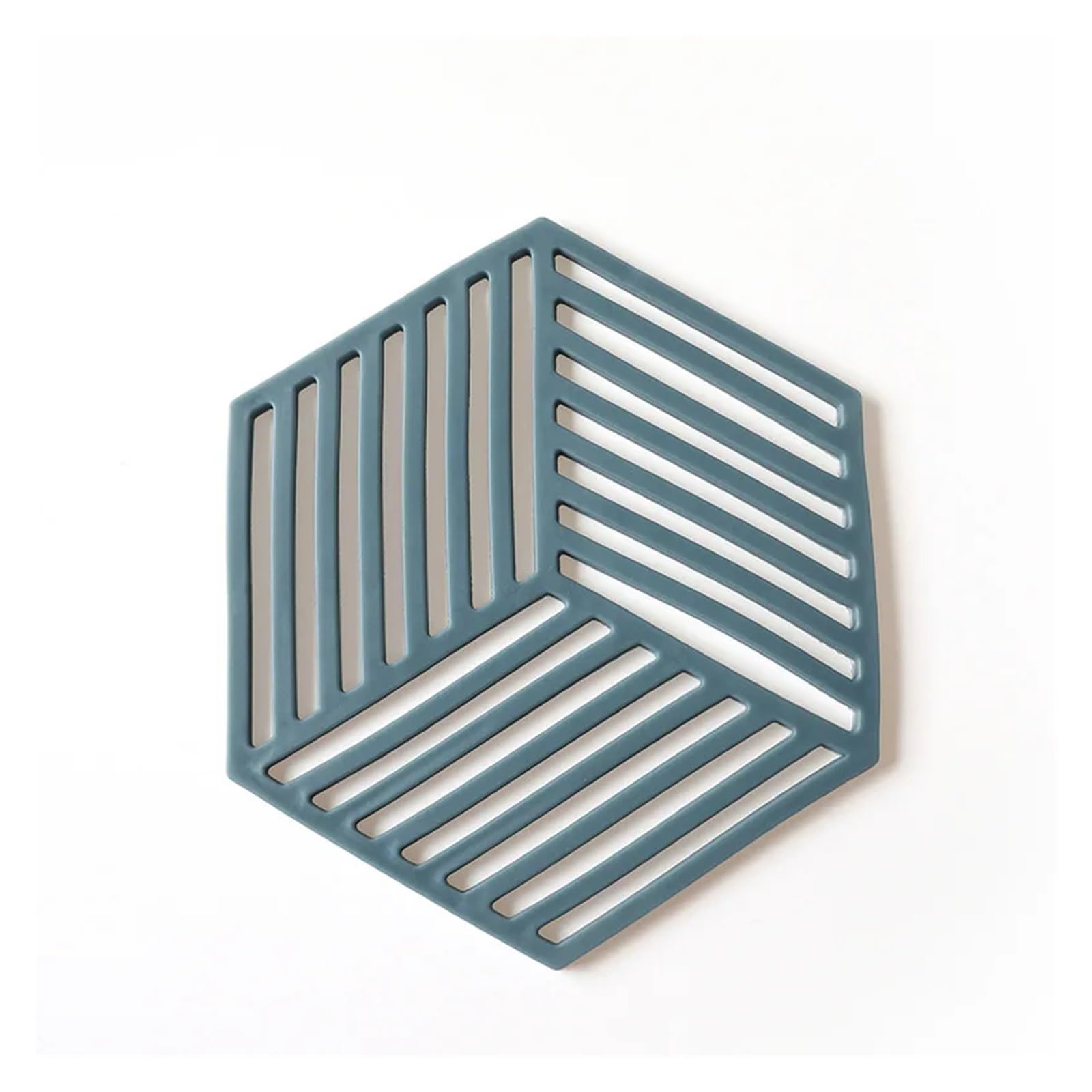 Tapis de vaisselle en silicone bleu | Dessous de verre hexagone isolant