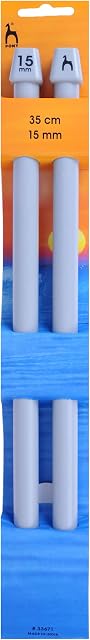 Pony P33671 | ABS Plastic Single Pointed Knitting Needle | 15mm x 35cm | 2 pack