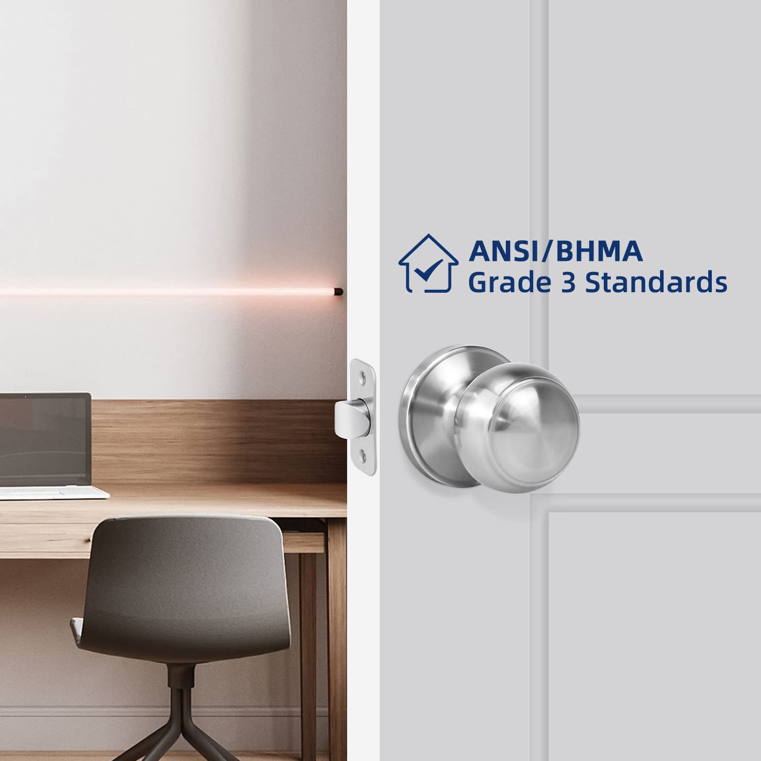 Cerradura De Pomo Redondo Con Llave, Manija Para Puerta Interior Y Exterior, Bronce Clásico (perno: 60 Mm) | Leroy Merlin