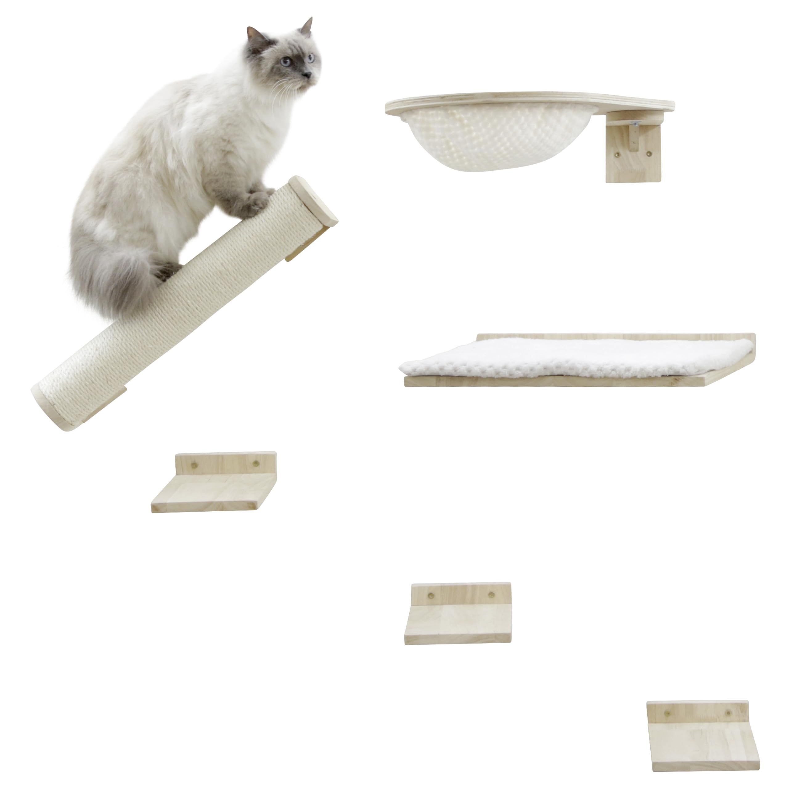 RHRQuality Klimzak voor katten, wandmeubel, klimwand (tot 20 kg), 175 x