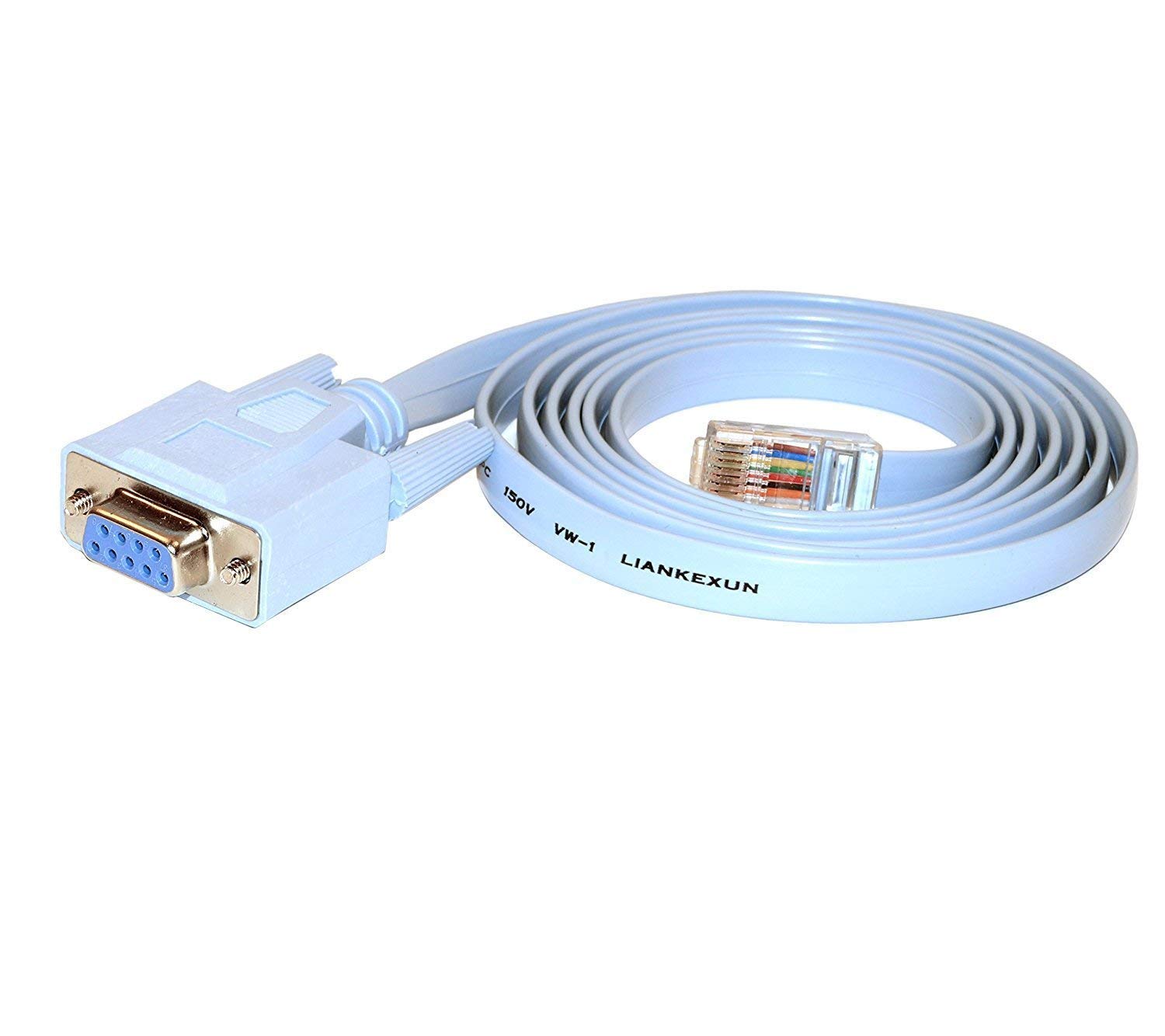 Meshiv Lan Console Cable, 9-Pin DB9 Female Serial RS232 Port to RJ45 Port Cat5 Ethernet LAN Rollover Console Cable Switch Line for Personal Computer, Laptop, Router (6FT/1.8 Meter - Light Blue) (B0BX6SPN1H) Amazon Price History, Amazon Price Tracker