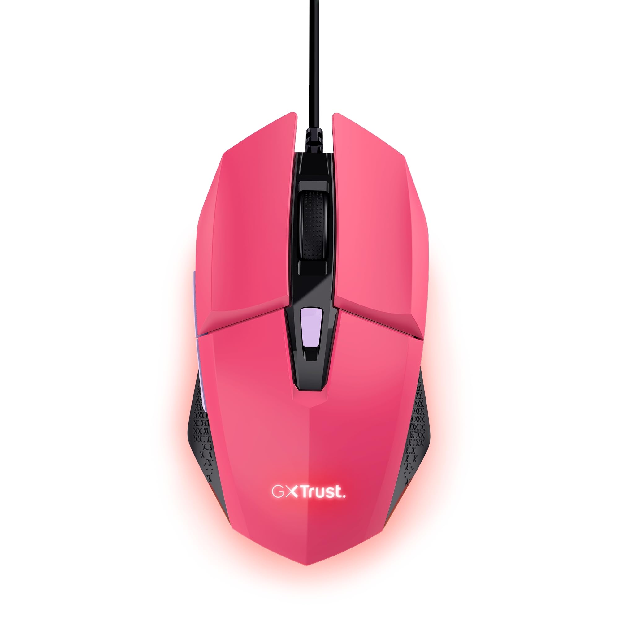Trust Gaming GXT 109P Felox Gaming Mouse with 6 Programmable Buttons, Advanced Software, Multicolour LED Lighting, 200-6400 DPI, 1.5m USB Cable, RGB Computer Mouse for PC, Laptop, Windows - Pink