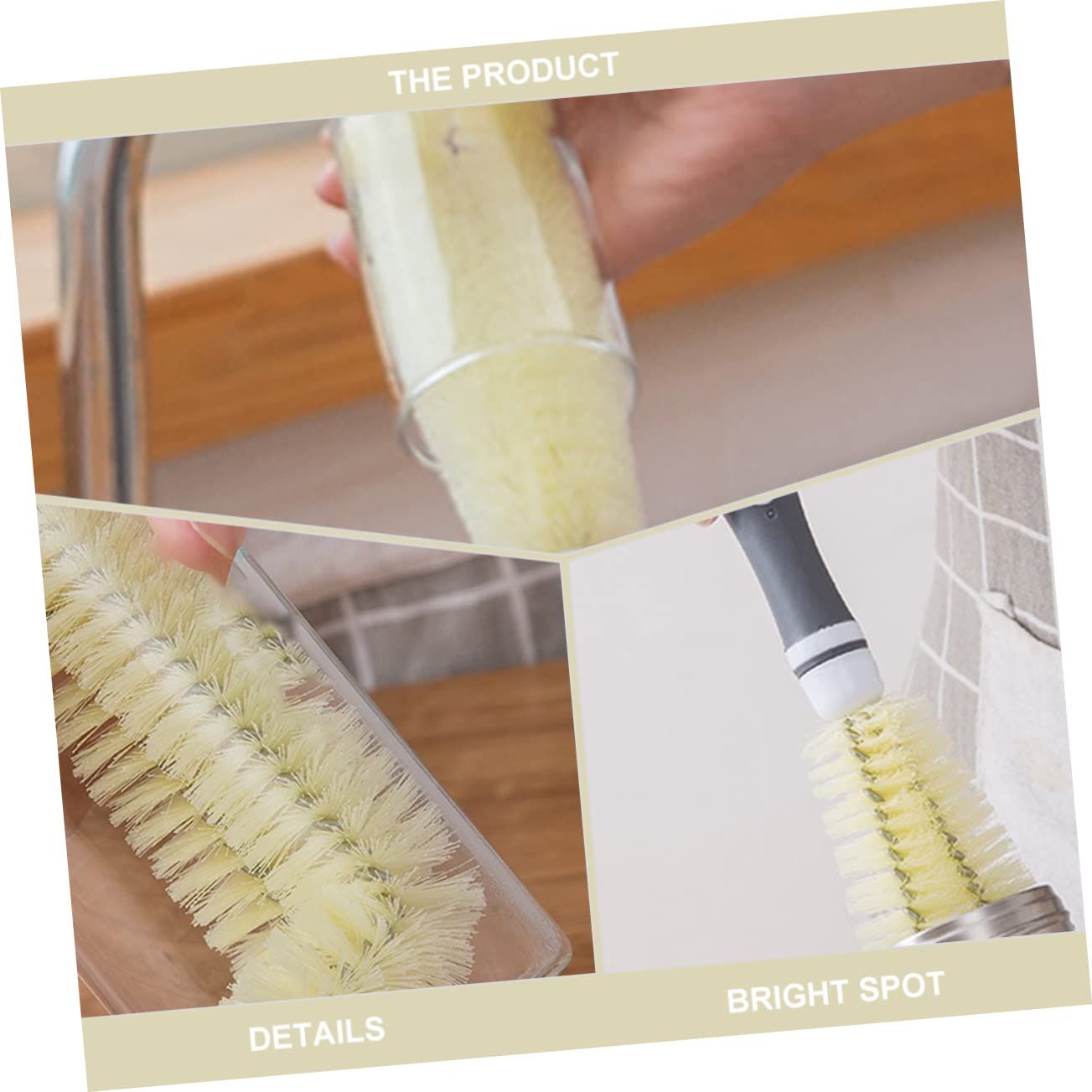 Healeved 2piezas Cepillo De Limpieza para Biberones y Tazas Herramienta Multiusos Mango para Botellas y Vasos Accesorio Práctico para Higiene del Hogar