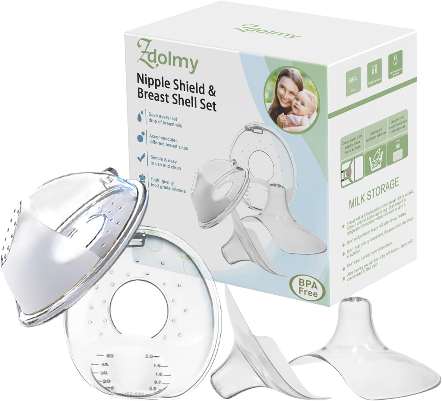 Nipple Shield & Breast Shell for Breast Feeding, Milk Savers Collector Nipple...