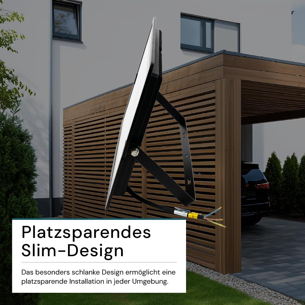 LUXULA LED Strahler Außen, 300W, 4000K Neutralweiß, 30000lm, IP65 wasserdicht, Außenstrahler Fluter, Aussenleuchte Scheinwerfer, LED Außenbeleuchtung für Garten, Einfahrt, Garage, Terrasse, Schwarz