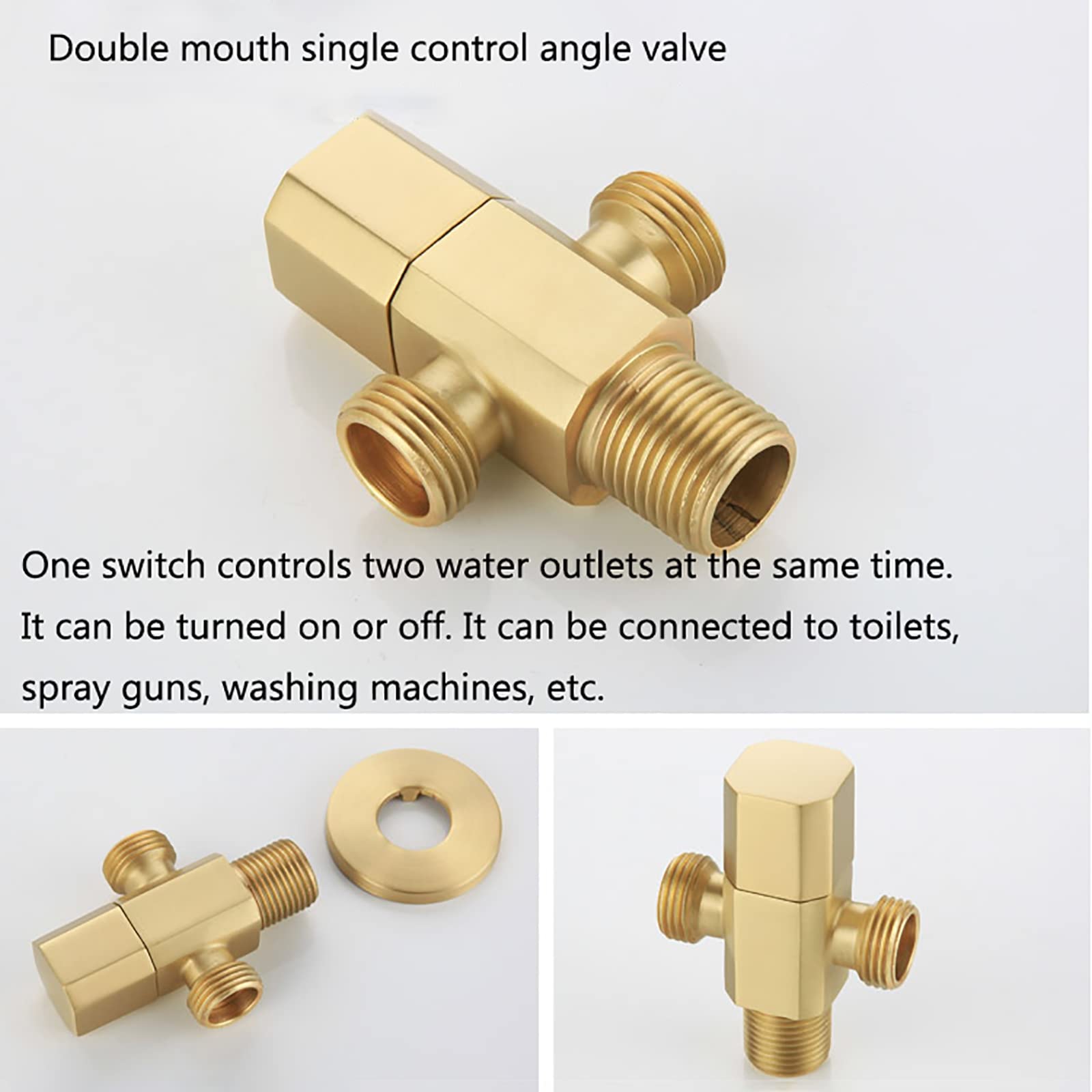 1 Bidet-Sprühgerät for Toilette mit Eckventil | Hand-Bidet-Sprühset aus gebürstetem Goldmessing zur Wandmontage for Damenhygiene beim Baden von Haustieren