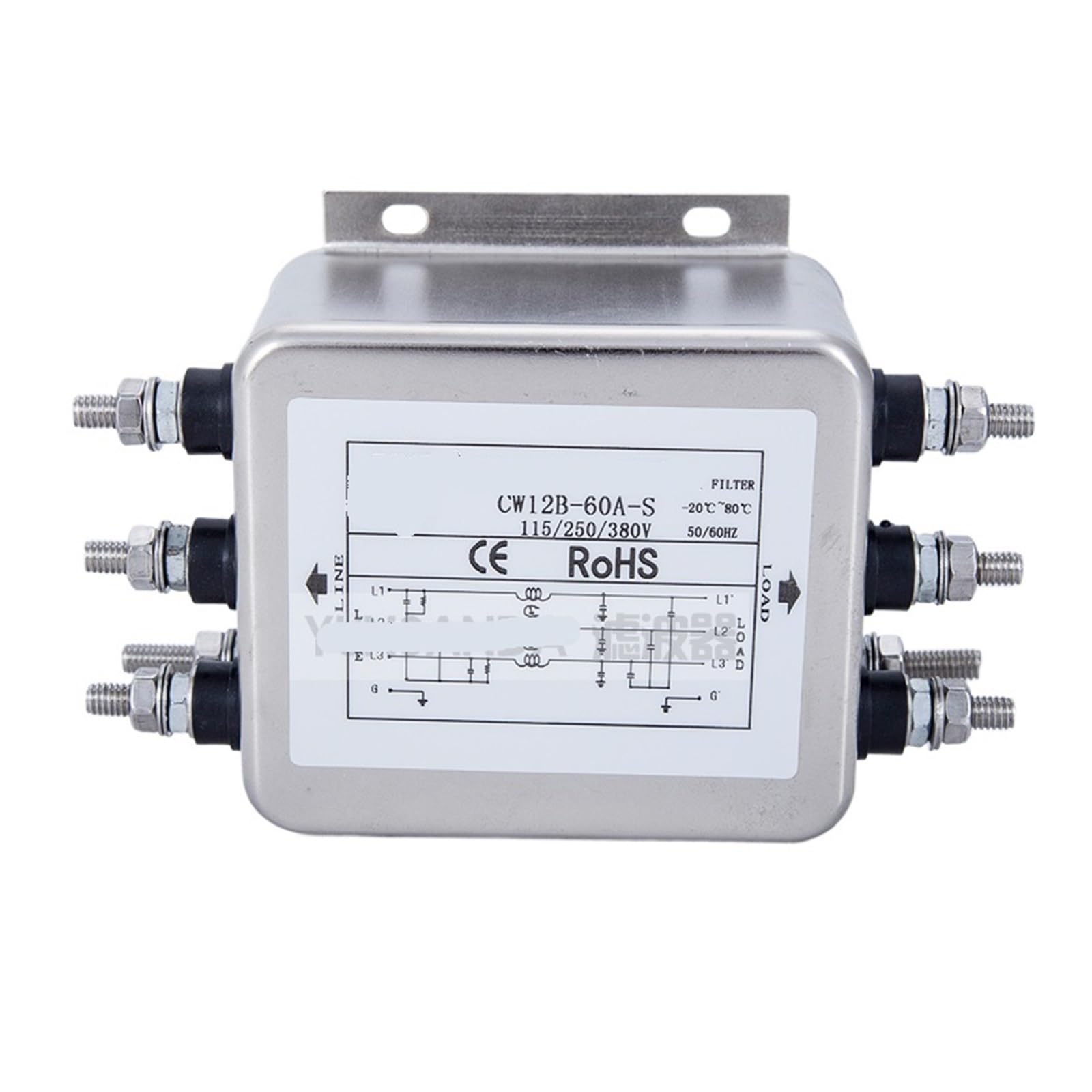 CAAUYXZW Three-Phase Three-Wire AC Power Filter Inverter CW12B 60A 50A Screw Interface(CW12B-60A-S)