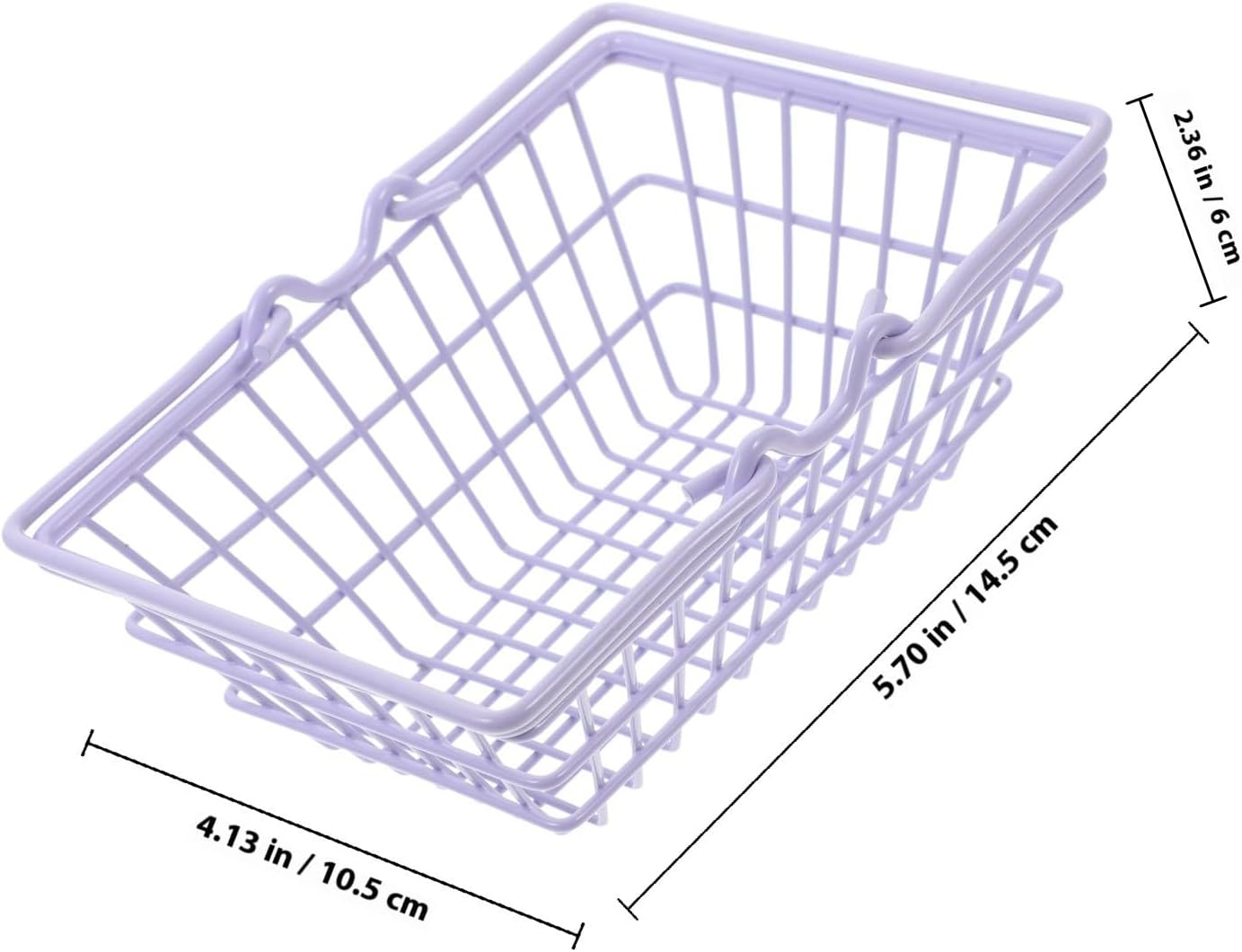 Mini Iron Shopping Basket with Handle for Office Desk Storage