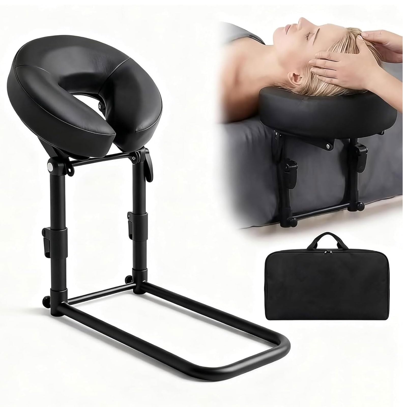 XCSCUK Bed Massage Headrest,Adjustable Massage Face Cradle, Home Mattress Top Massage Kit, Home Spa And Salon Table Attachment