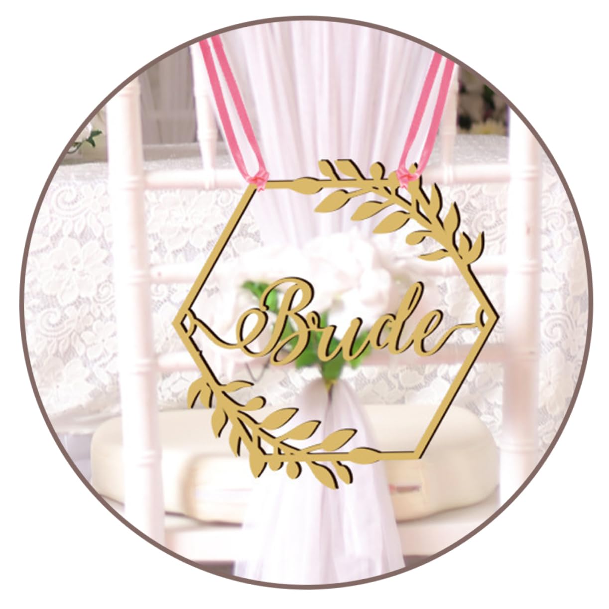STOBAZA 3sätze Hochzeitsschild Braut Und Bräutigam Dekorative Holzschilder Für Hochzeitsstühle Elegante Stuhldekoration Für Zeremonien Und Empfänge Mit Schleifen
