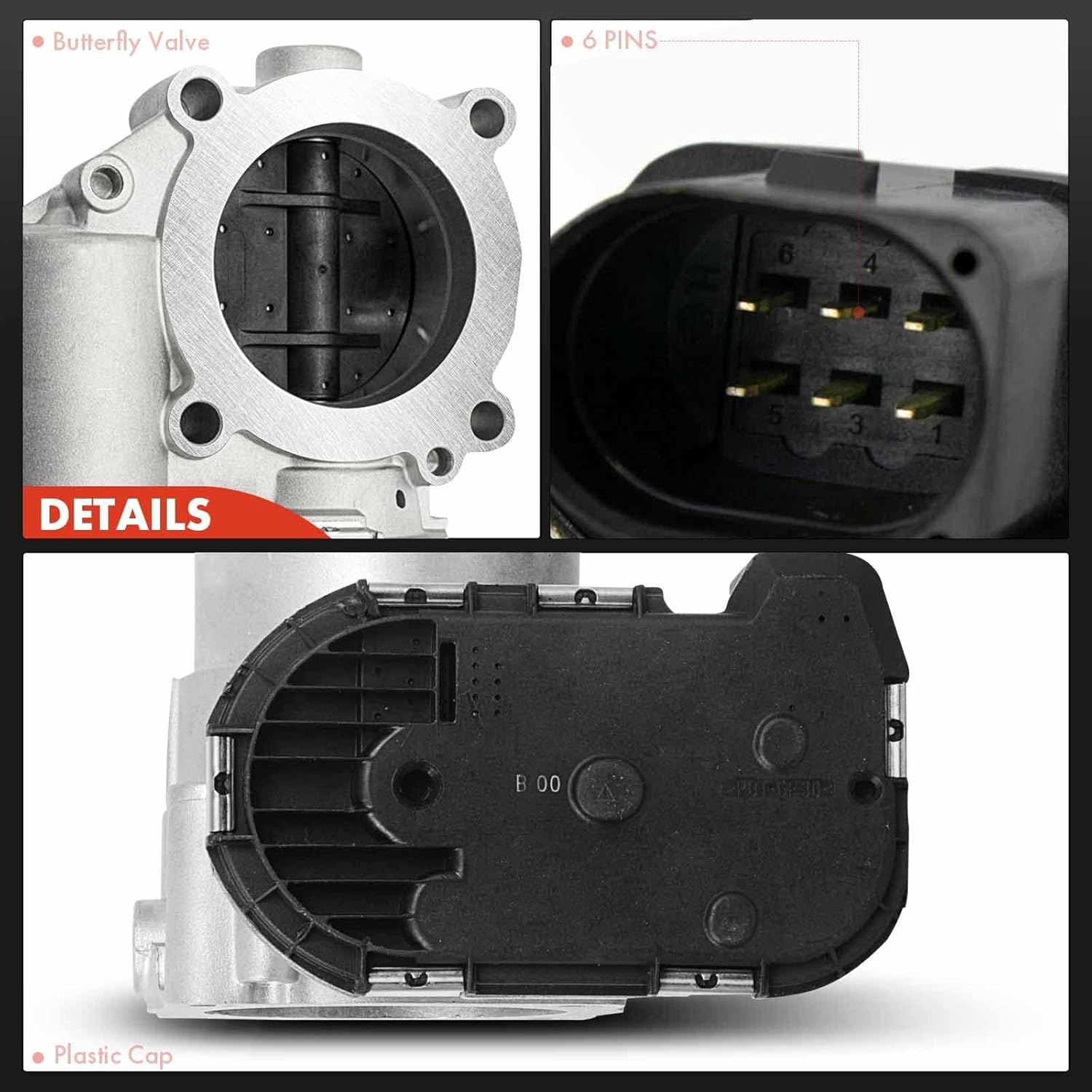 A-Premium Electronic Throttle Body Compatible with Audi A4 2000-2006, A4 Quattro 2000-2005 & Volkswagen Passat 2000-2005, L4 1.8L, Replace# 06B133062M, 0280750009