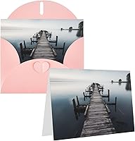 Vista 9 de Greetings Cards with Envelopes Thinking of You Card Old Wood Pier Above Calm Water Blank Note Card All Occasion Greeting Cards for Birthday, Baby