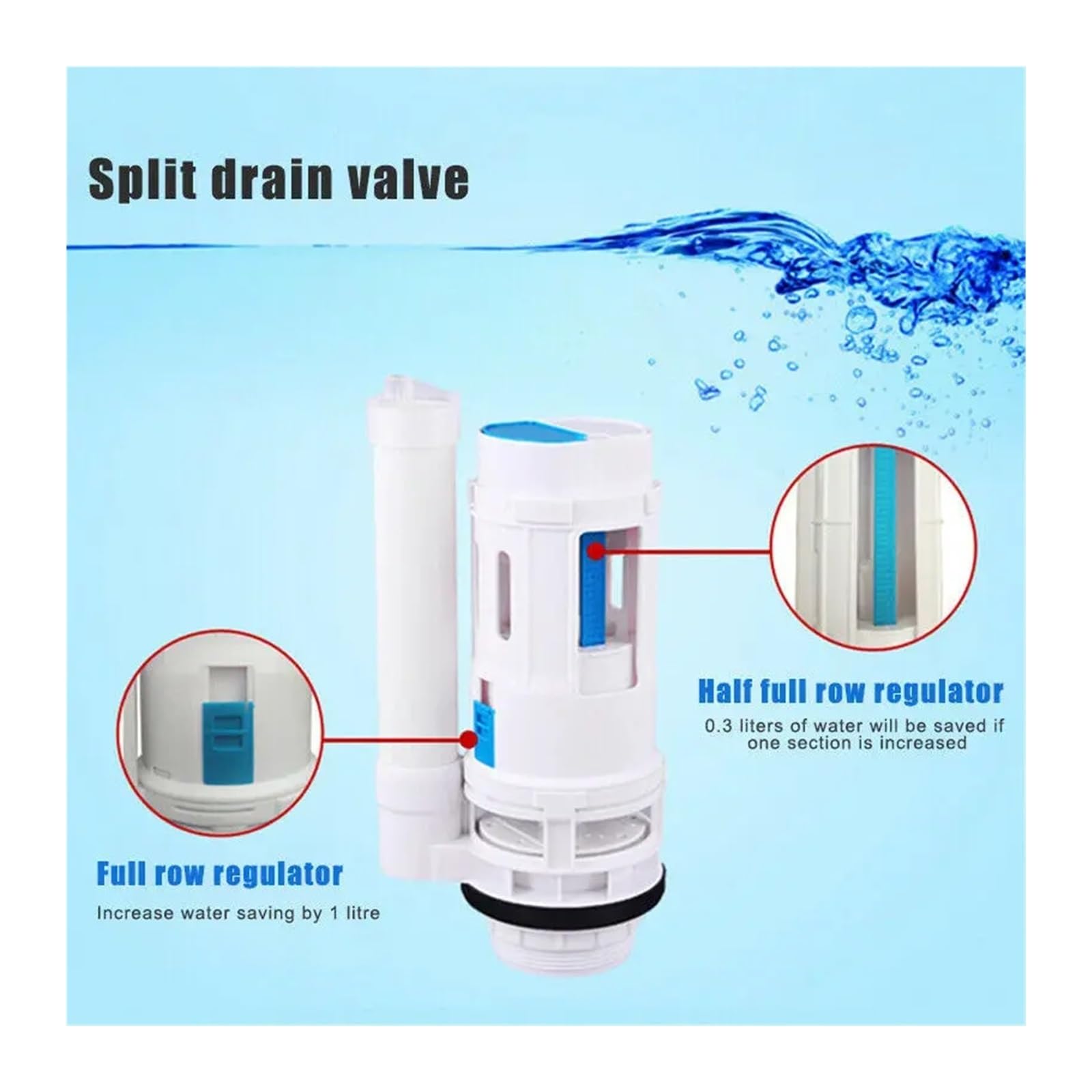 1/3/5 Piezas Válvulas de Descarga de Drenaje empotradas for Tanque de Inodoro Válvula de Salida de Dos Botones Closestool Accesorios de Repuesto for Cisterna de baño(21 CM-3PCS)