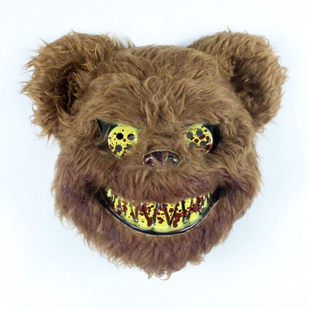 Tongyundacheng Halloween Scary Bunny Vampire Latex Rabbit Animal Head for Halloween Costume Party Cosplay Decorations Props