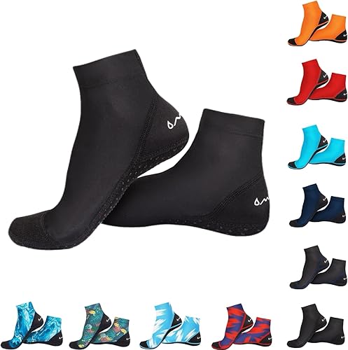 OMGear Calcetines de agua, calcetines de voleibol de playa, botines a prueba de arena, calcetines de natación de secado rápido, calcetines de buceo