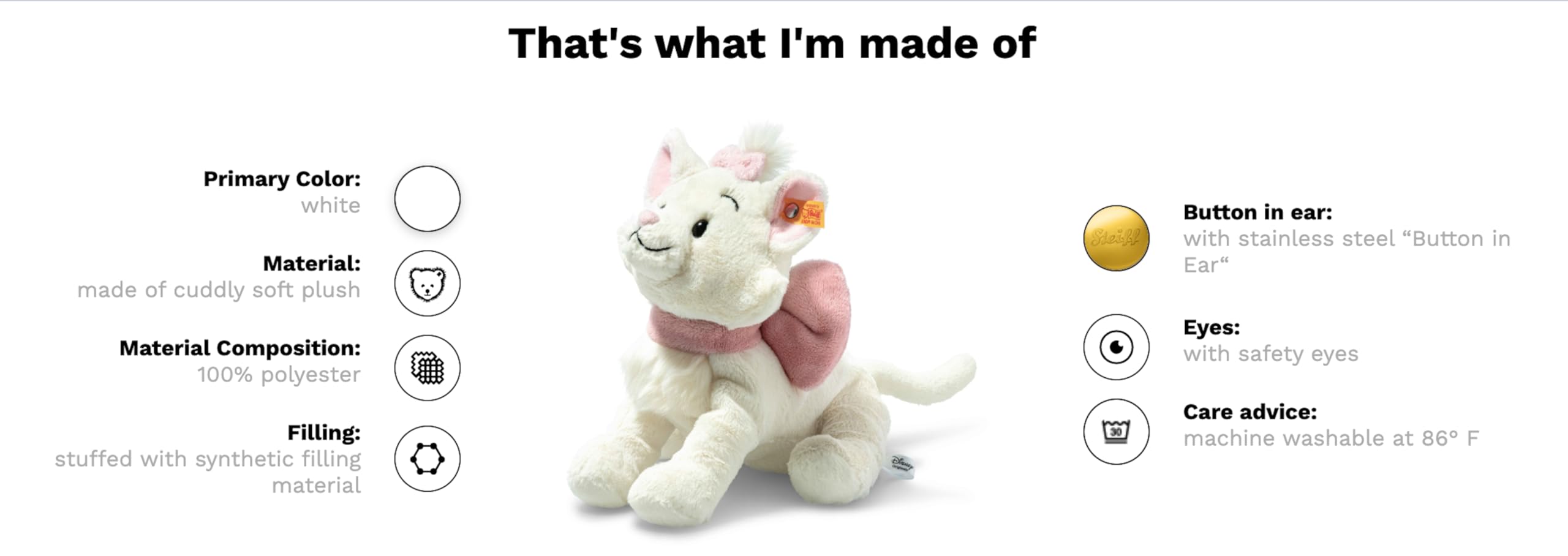 Steiff - 特別セール！！完売！新品未開封【Steiff】マリー ぬいぐるみ  シュタイフ ディズニー おしゃれキャット マリー | ドイツ最高級テディベア