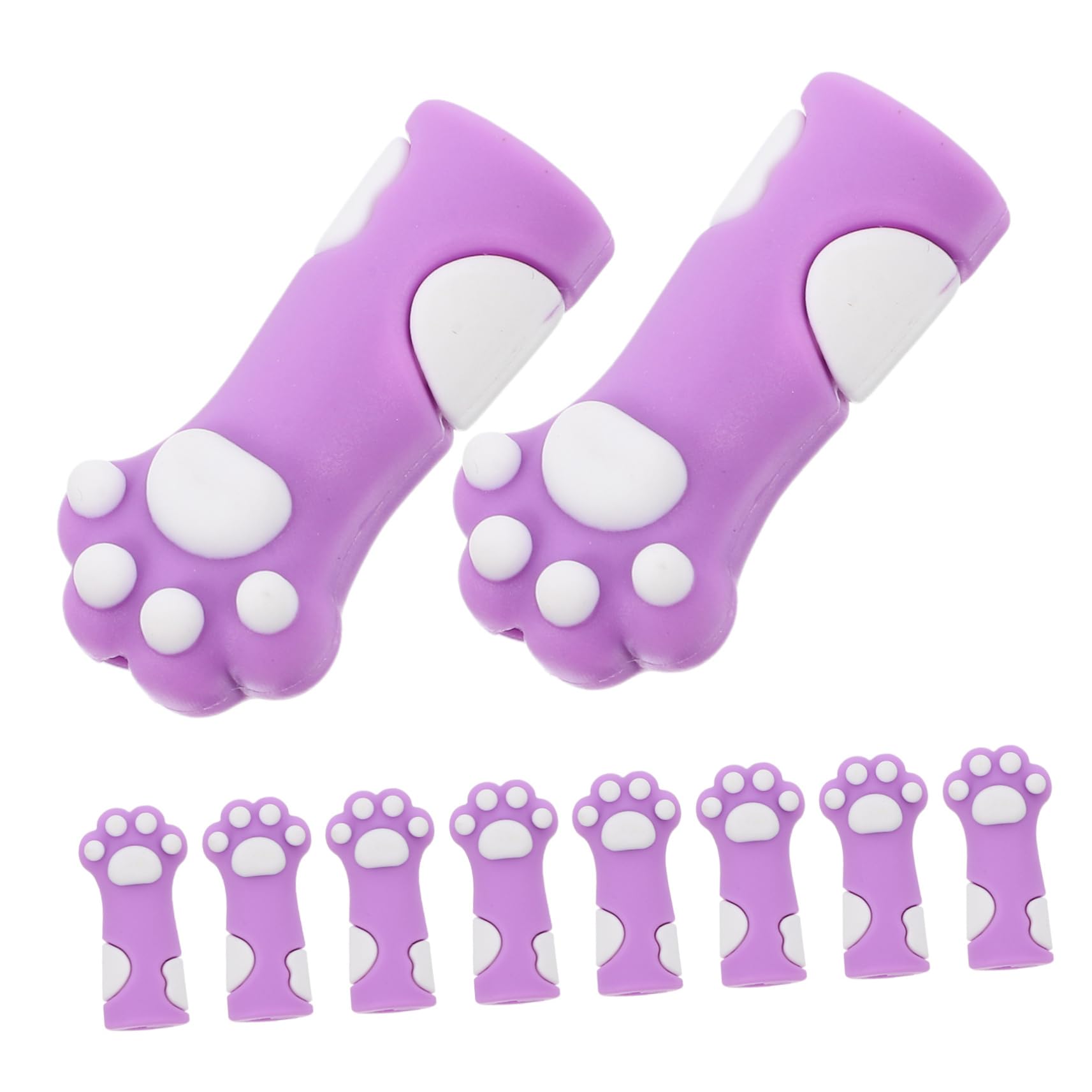 VILLCASE Knitting Needle Stopper Set 10pcs Cat Paw Shaped Silicone Covers for Needle Point