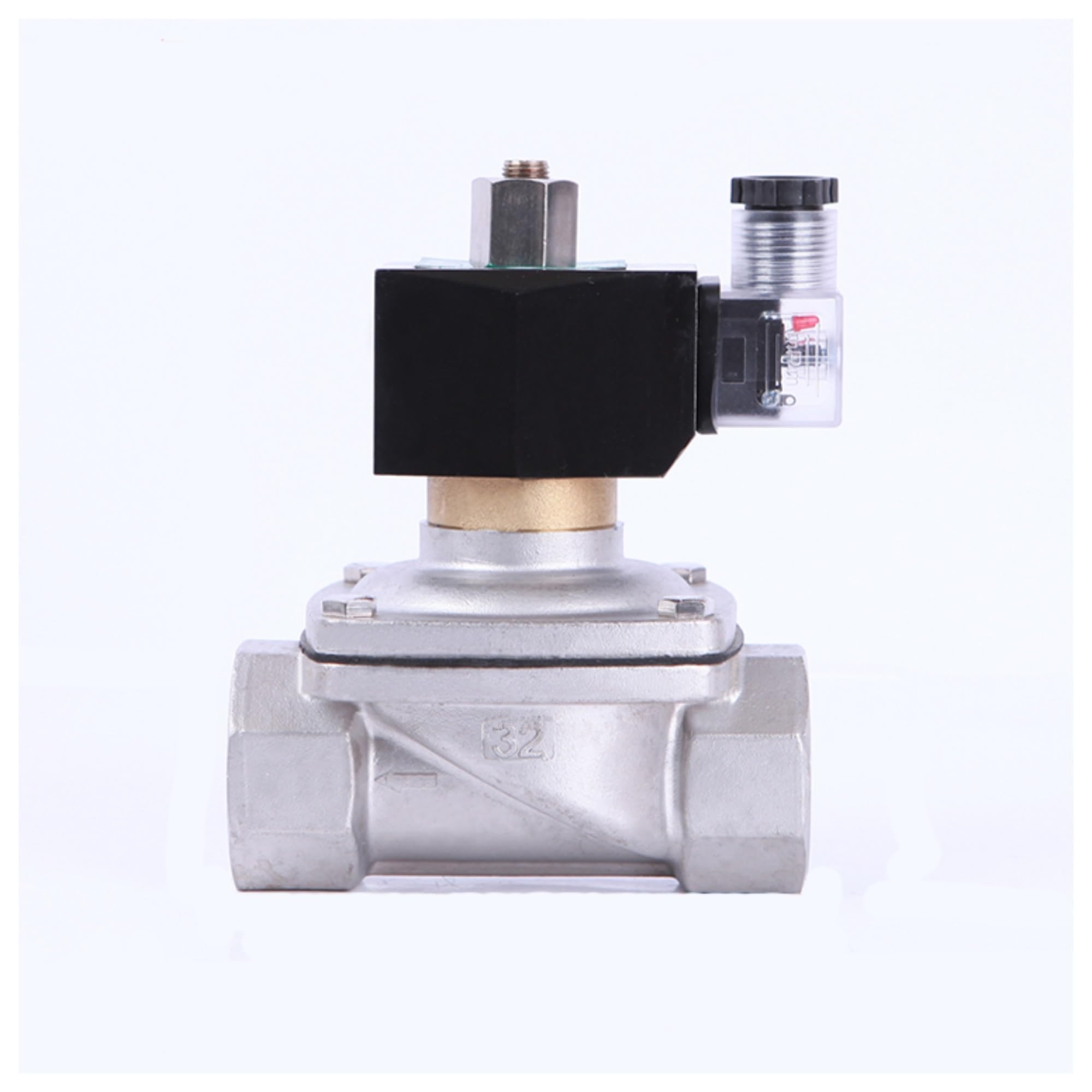 Huuoqiwy 2 '' Stainless Steel Normally Open Solenoid Valve 20V 12V24v Solenoid Valve With Led Light(Dc12)