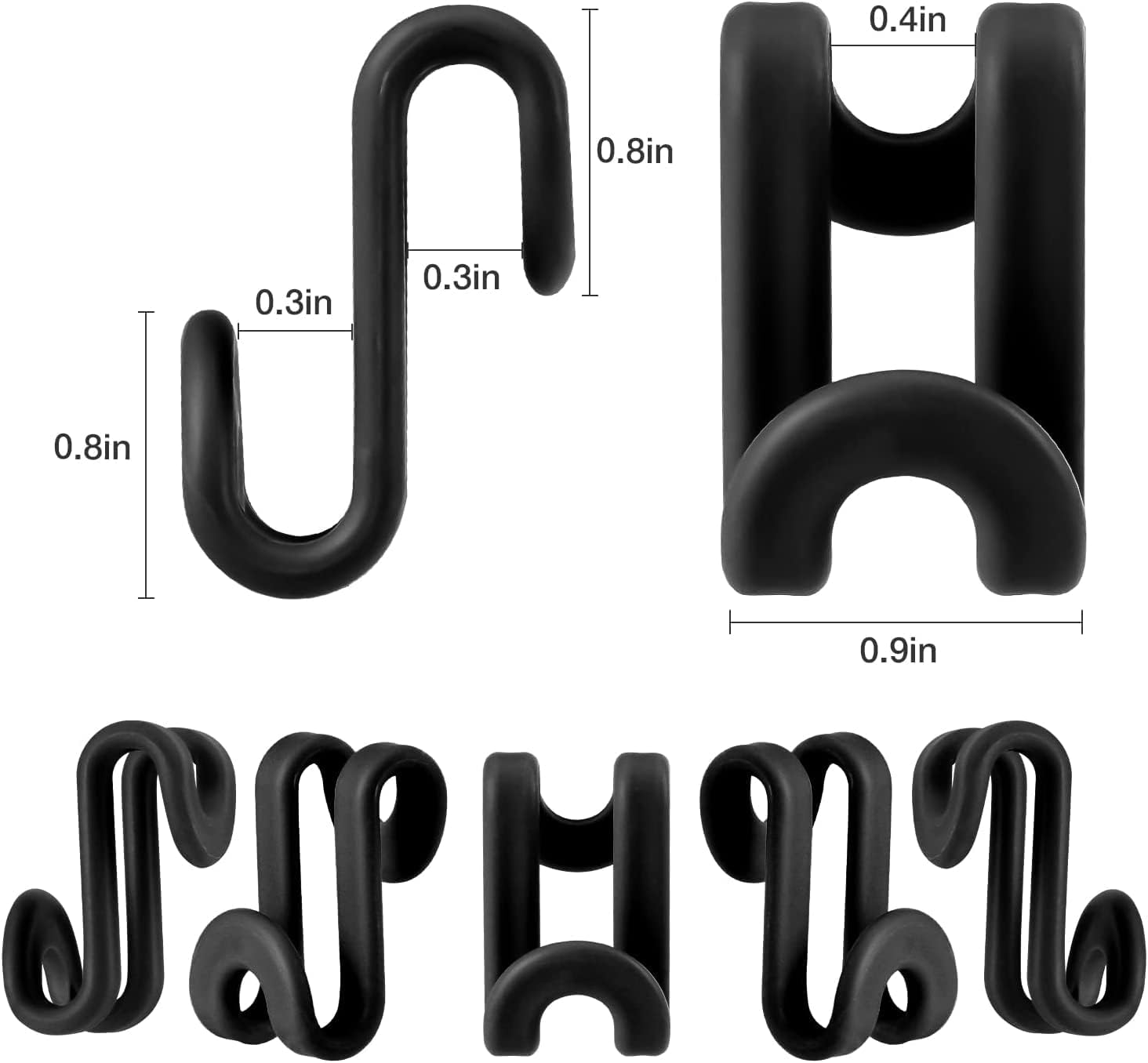 80 PCS Black Clothes Hanger Connector Hooks, Plastic Mini Cascading Hooks Organizer for Stack Clothes Space Saving for Closet Heavy Duty, Black