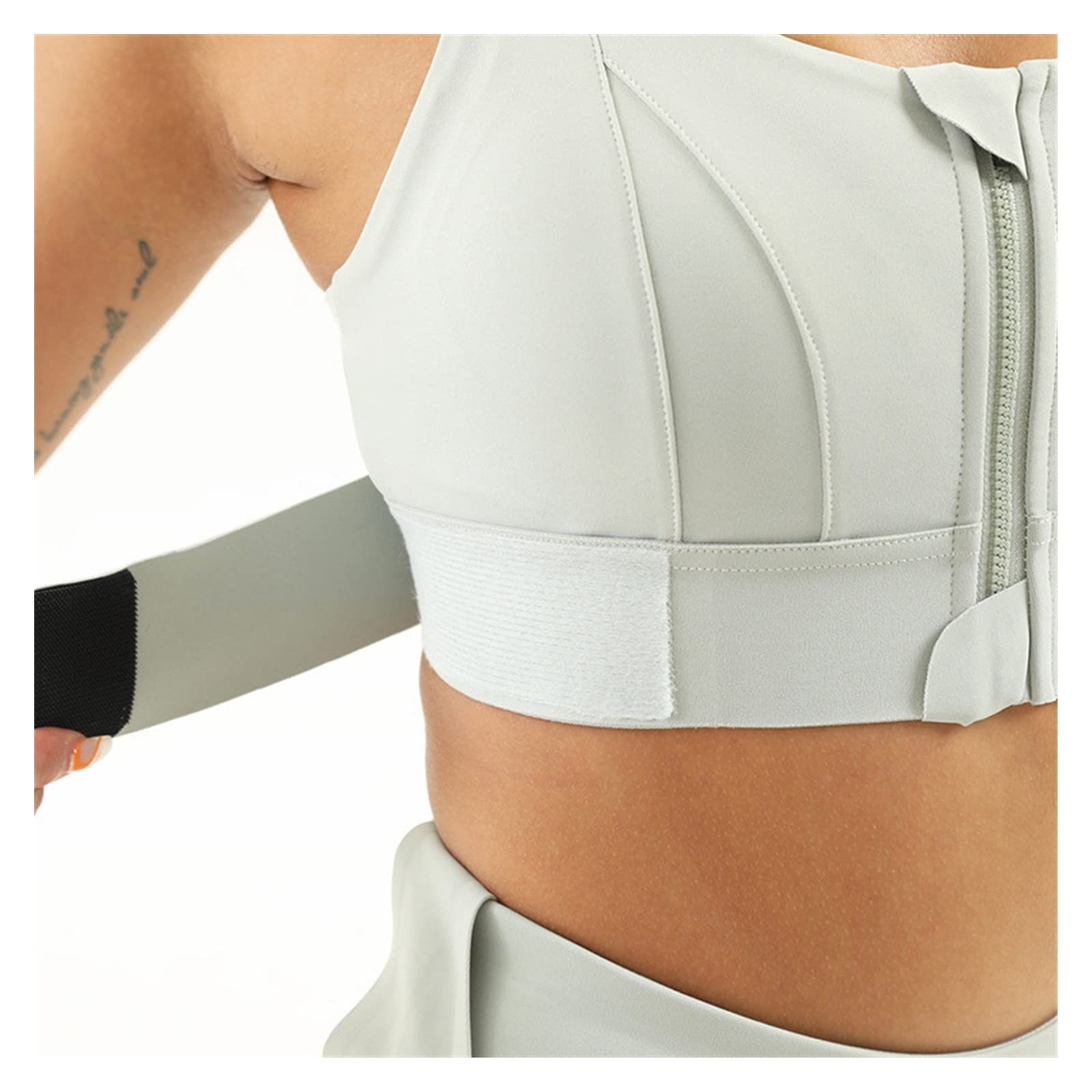 Mujeres Sports Sports Top Top Crop Chaleco de Yoga Front Chipper Strap Ajustable Atentable Gimnasia Fitness Athletic Brassiere