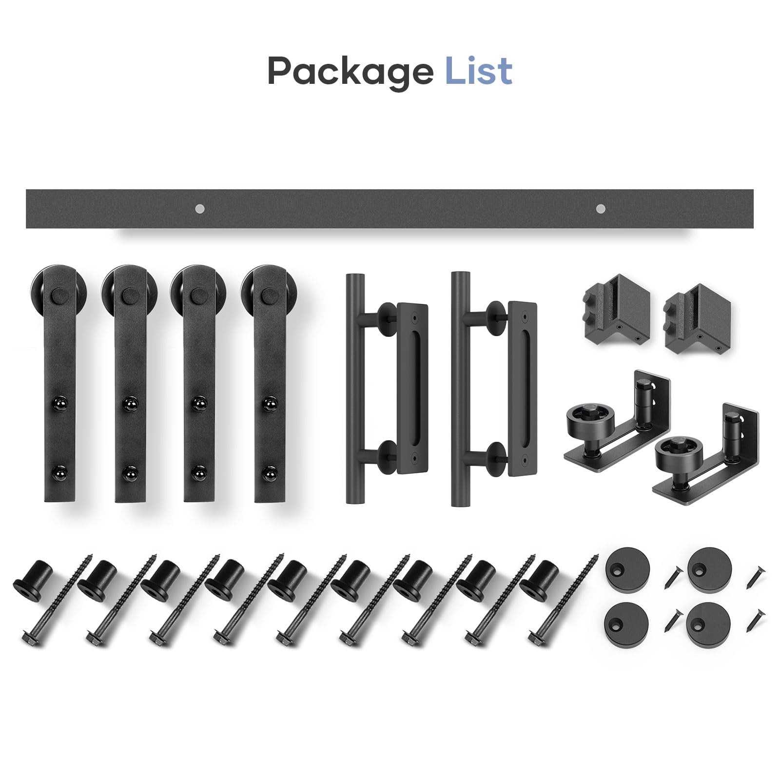 EaseLife 12 FT Double Sliding Barn Door Track and Handle Hardware Kit,Straight Pulley,Slide Smoothly Quietly,Easy Install (12FT Track Kit for 33"~36" Wide Double Door) — Amazon image 7