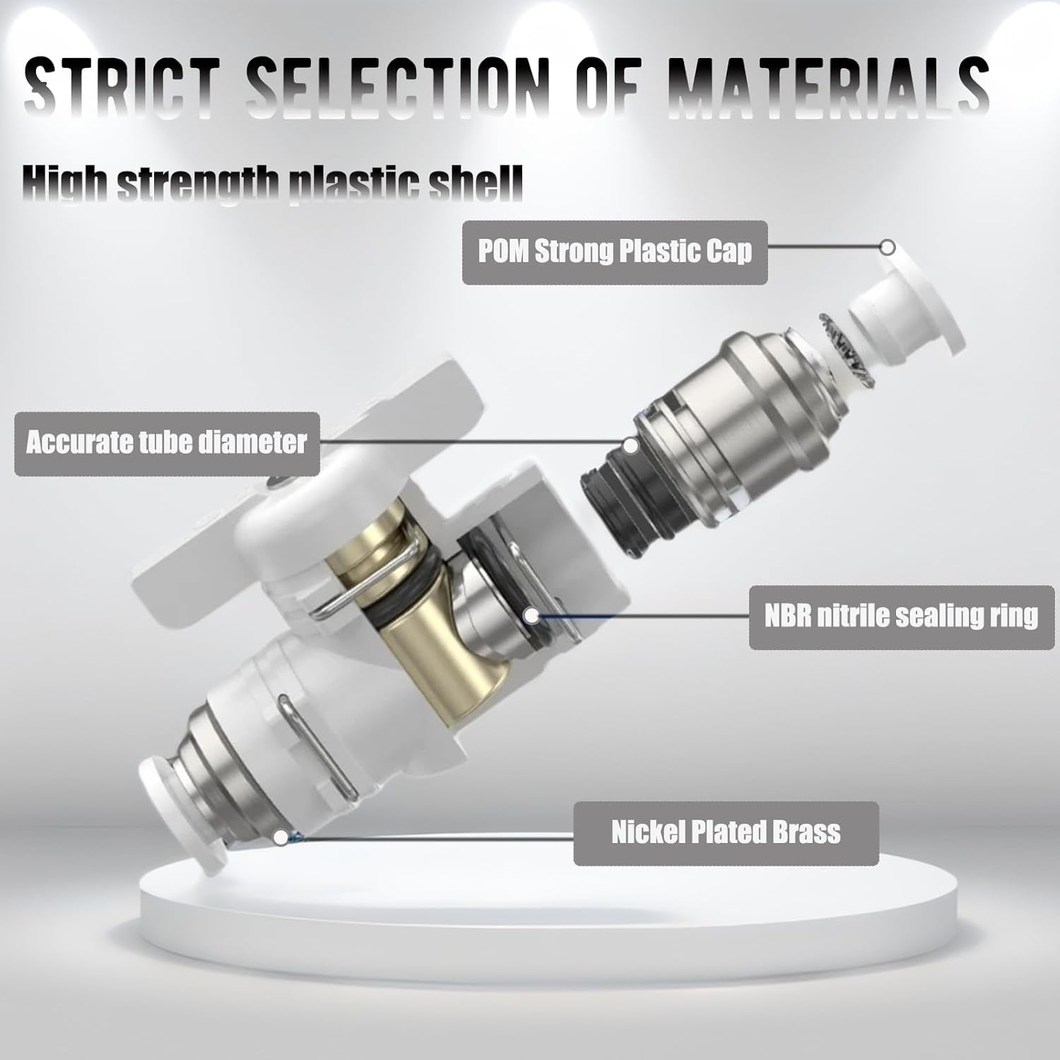 5 pieces 1/2 inch Push to Connect Fittings Pneumatic Ball Valve, Tube OD 12mm Air Flow Control Valve,Pipe Fittings Straight Quick Connect valve, Air Hose Fittings. (1/2"x1/2" Tube OD 12mm)
