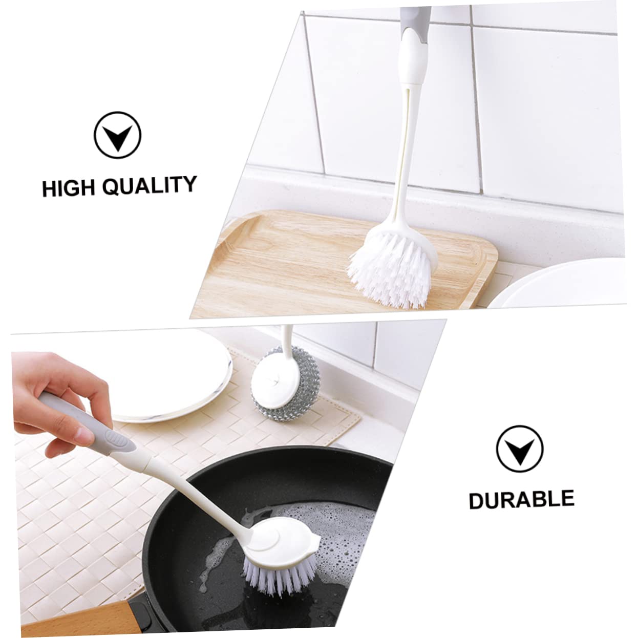2 Series Cepillos De Limpieza para Ollas Mango Cepillos Duraderos para Fregar Platos Y Utensilios De Cocina para Limpieza Efectiva De Sartenes Y Superficies 4 Piezas*2