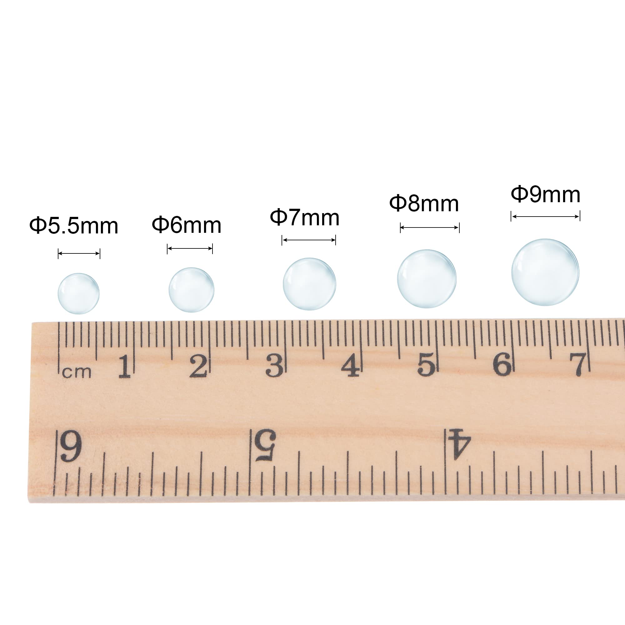 sourcing map 9mm Solide Rond Transparent Verre Bille Bouillantes Pierres Soda Chaux Verre Perles 200pcs