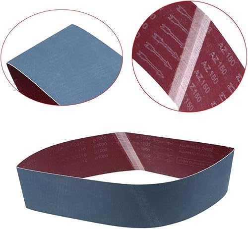 Miniatura 2 de Paquete de 3 cintas de lijado de 4 x 36 pulgadas de grano 1000 de óxido de aluminio de molienda de metales