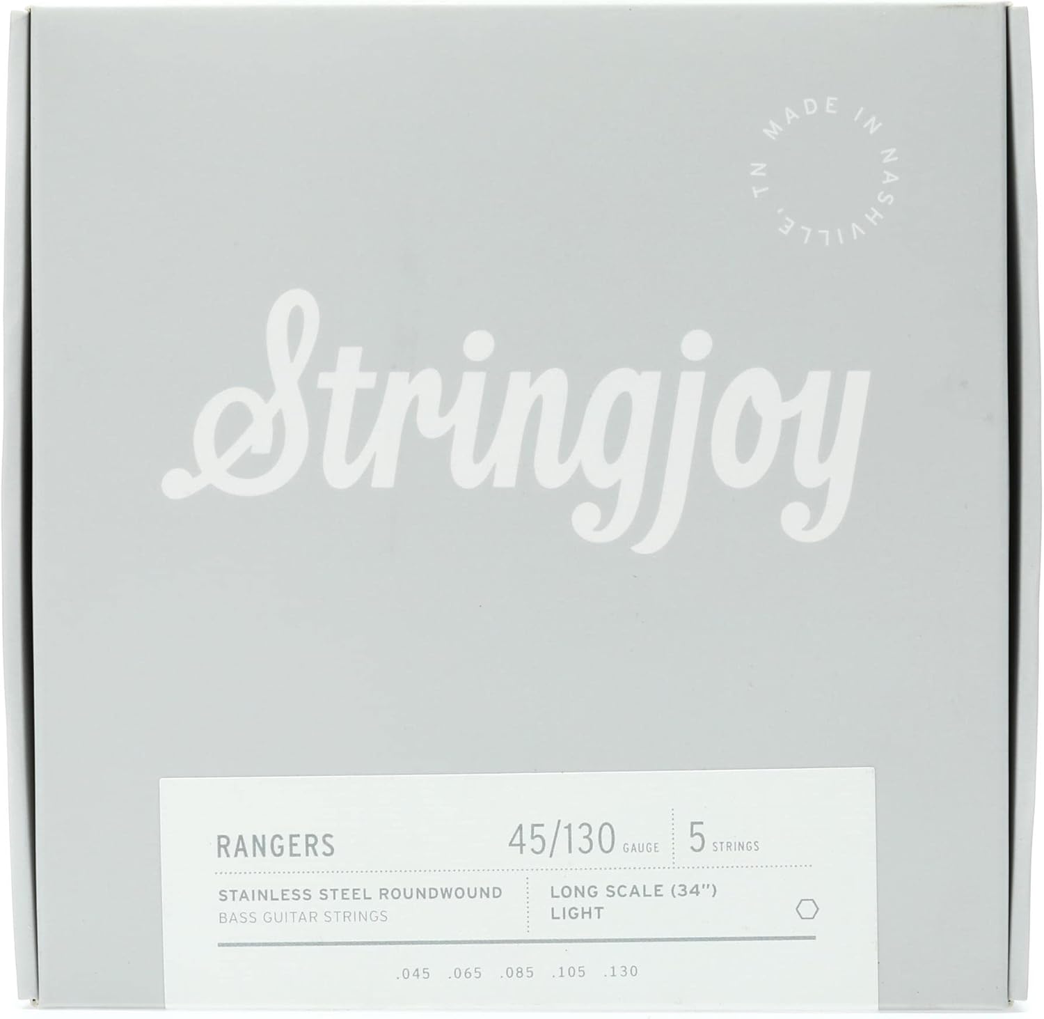 Stringjoy Rangers Stainless Steel Long Scale 5-string Bass Strings - Light Gauge (.045 - .130)