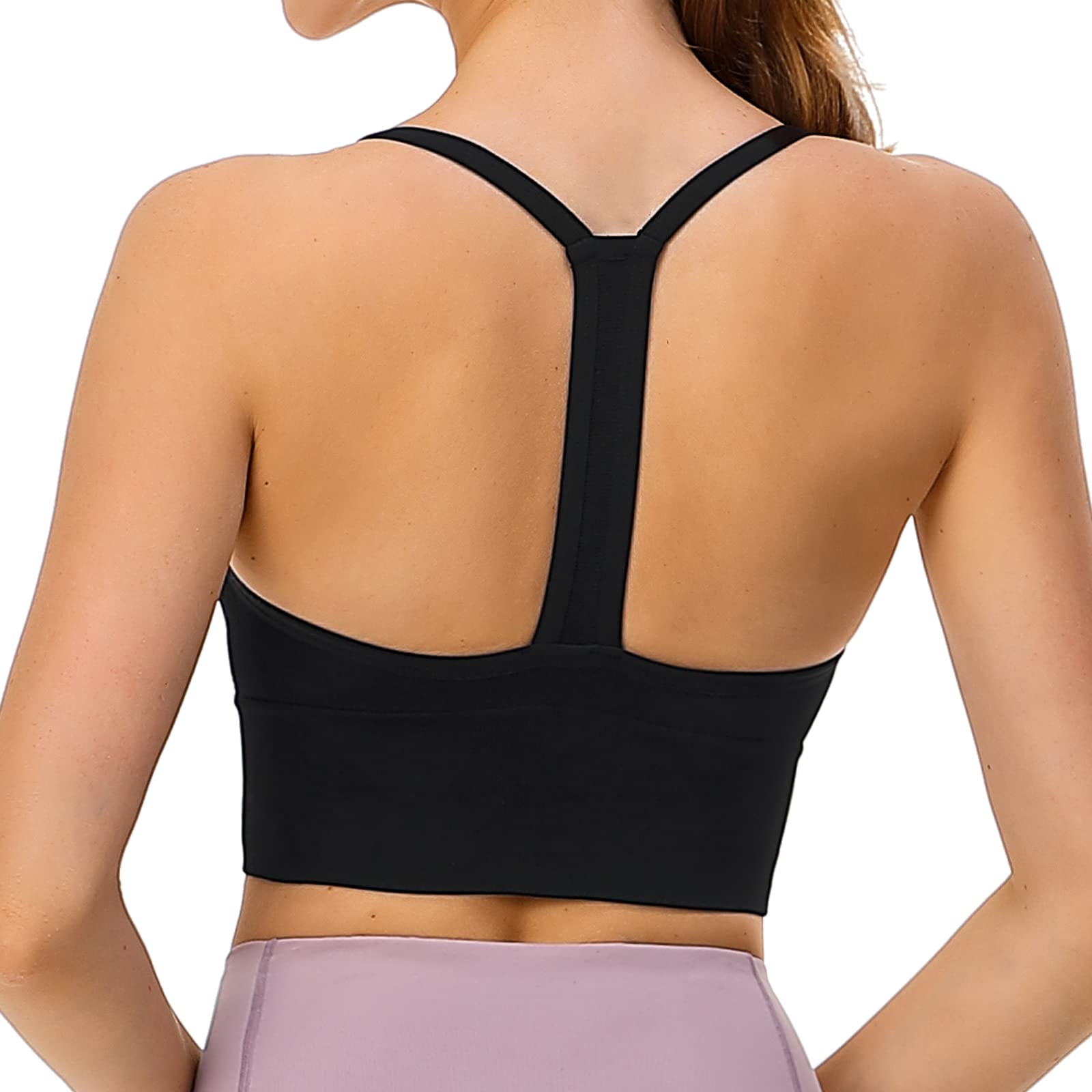 WIRIST Sports Bra, Workout Tops for Women, Medium Impact Strappy Padded Sports Bras for Women High Support