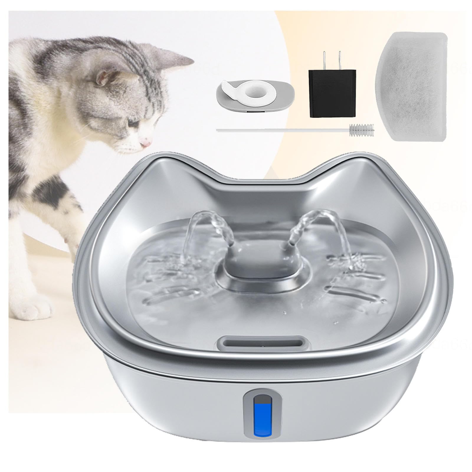 Amazon.co.jp: 猫 水飲み器 ステンレス製, 3.2L大容量 自動給水器 多頭