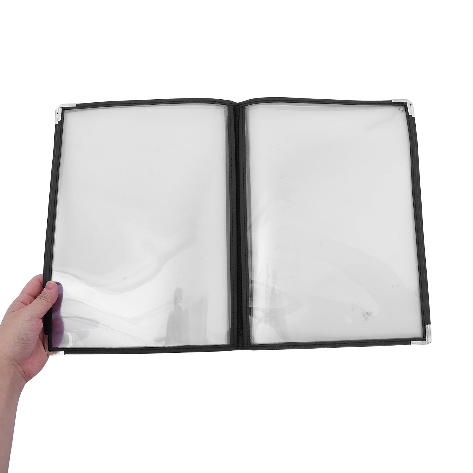 SOLUSTRE 4-częściowy folder ekspozycyjny na menu, 4 strony, 8 widoków, wymienny futerał na menu | Książka prezentacyjna hotelu i pensjonatu w formacie A4 do domowej restauracji, baru i kawiarni, uchwyt na cennik