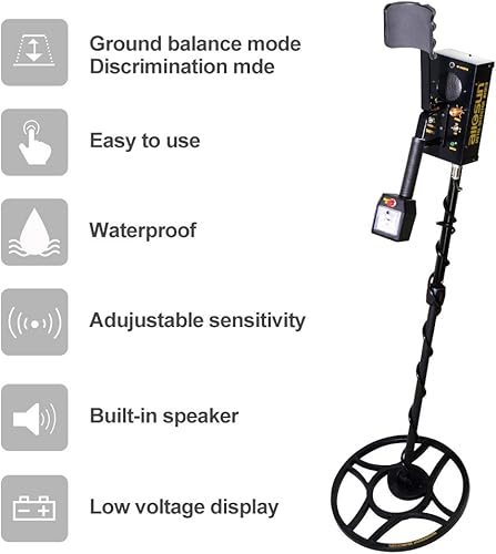 Miniatura 2 de ALLOSUN Detector de metales para adultos Hunter Buscador de monedas Golden Digger alta precisión impermeable detectores de metales dos modos Cazador