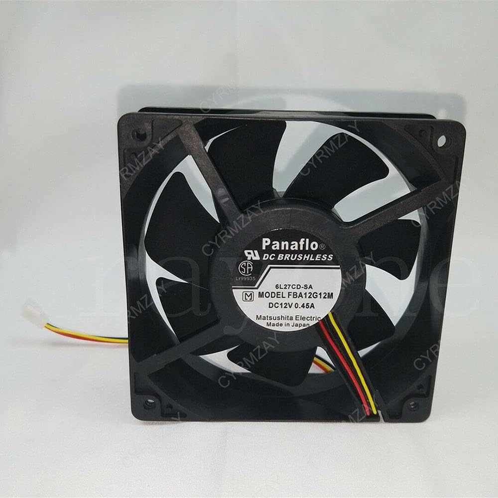 CYRMZAY Compatible for Panaflo FBA12G12M 120 * 120 * 38mm 12cm 12V 0.45A 3pin Cooling Fan