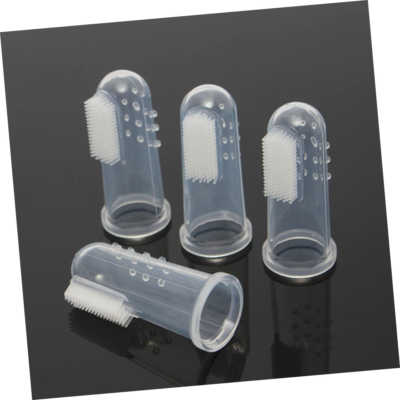 SUPVOX 4-Piece Pet Finger Toothbrush Set Soft Brush for Dogs Cats Puppies and Kittens Easy to Use and Long-Lasting
