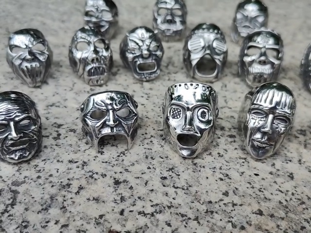 PISNA Men's Slipknot Mask Ring Stainless Steel Motorcycle