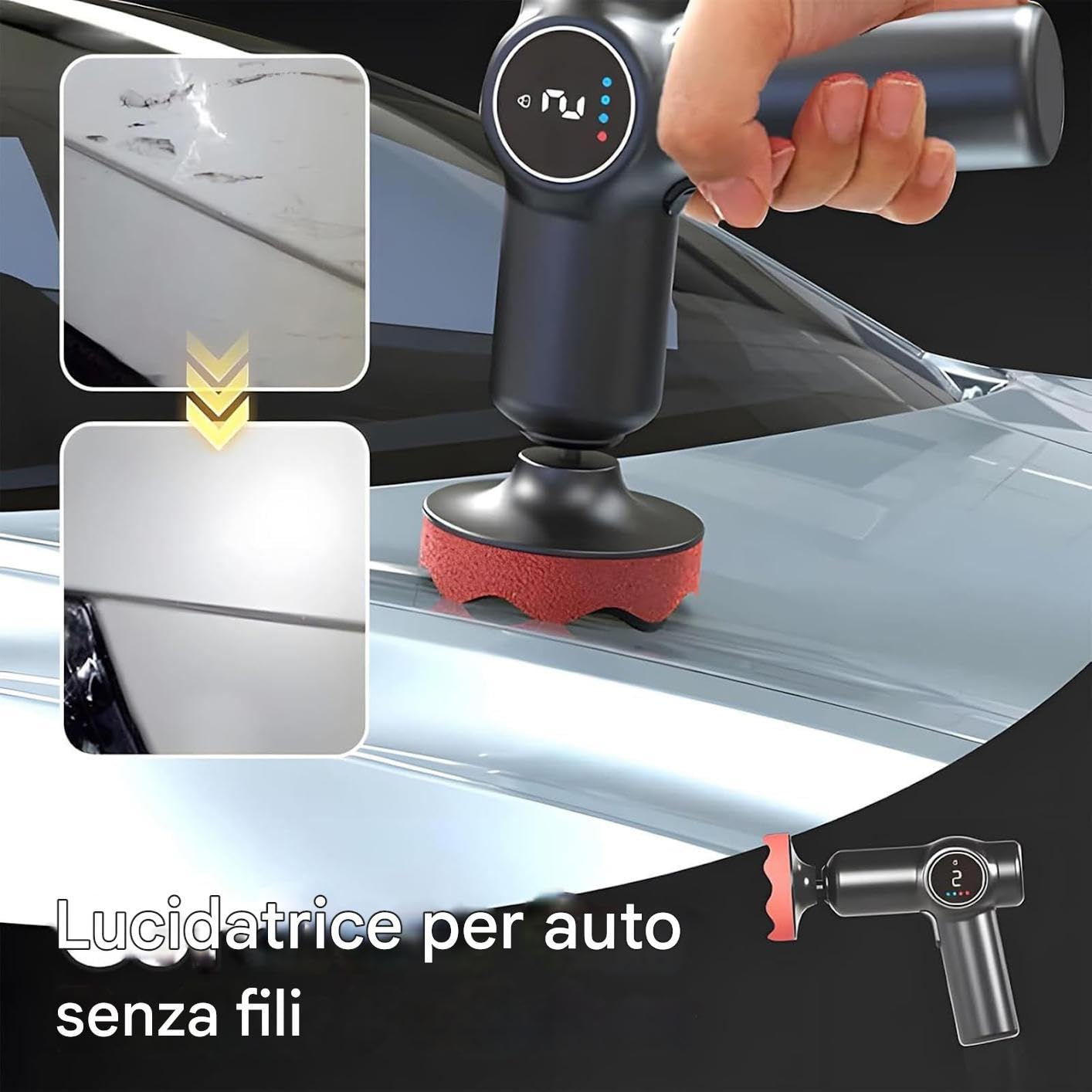 Lucidatrice Per Auto Senza Fili, Alta Velocità, 2 Velocità, Lucidatrice per