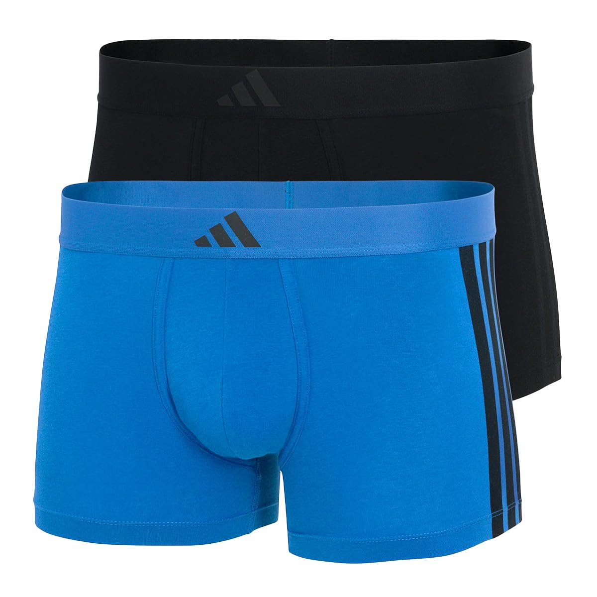 Adidas Low Rise Trunk (2pk) - Active Flex Cotton 3 Stripes Boxer a Pantaloncino Uomo (Pacco da 2)