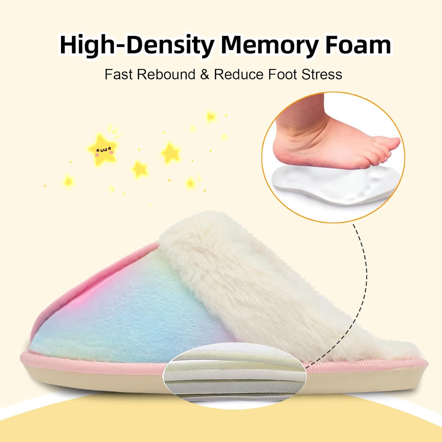 Besroad Kids Slippers Girls Boys Fuzzy House Slippers Warm Memory Foam House Shoes Soft Plush Bedroom Slippers Slides Indoor Outdoor - Image 4