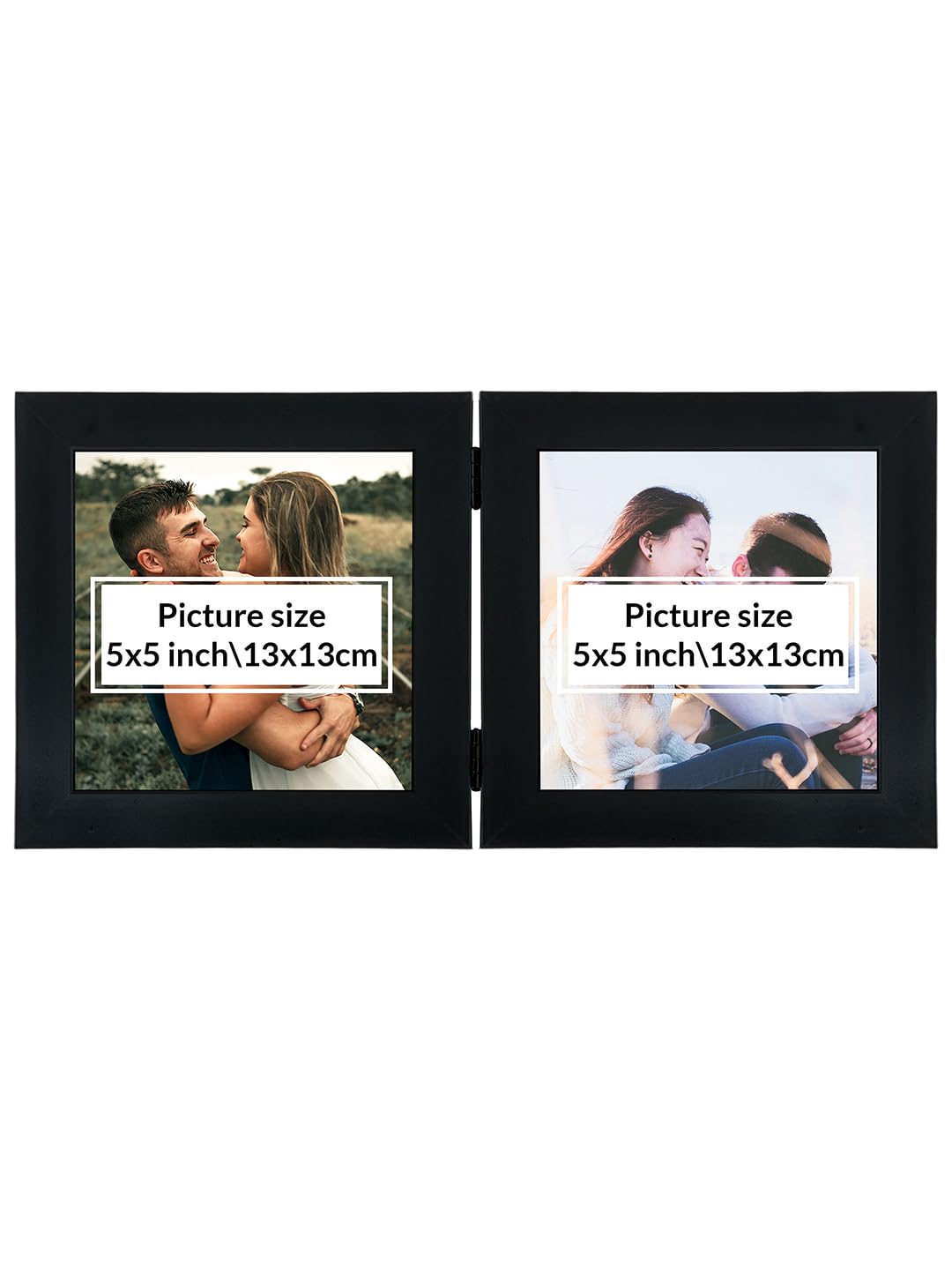 Art Street Folding Table Stand Couple Black 5x5 Inch Photo Frame For Home Décor | Foldable Photo Frame with Acrylic Plexiglass | For Bedroom, Hallways, Office, Living Room (13x13 CM) - Image 4 thumbnail