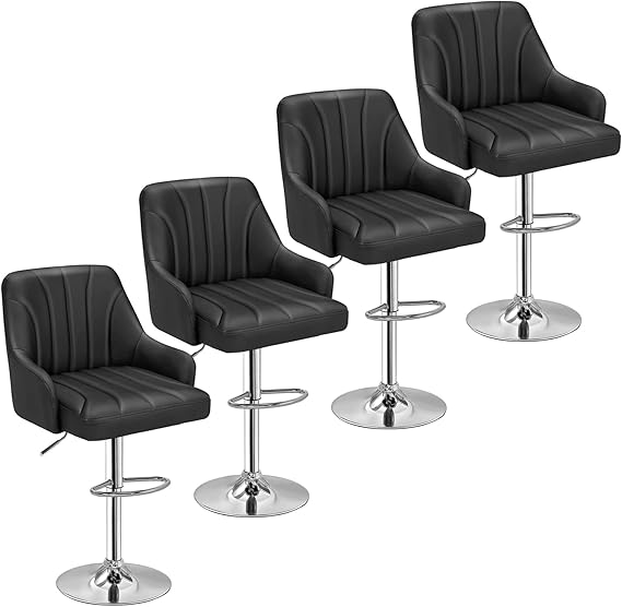 VECELO Barstools Set of 4, Counter Height Bar Stools