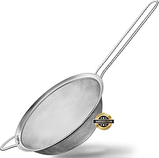Walfos 7 Inch Fine Mesh Strainers, Premium Stainless Steel Colanders and Sifters, with Reinforced Frame and Sturdy Handle,...