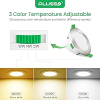 ALUSSO LED Süllyesztett Mennyezeti Spotlámpa Szett, 230V, Dimmelhető, 68mm, 4W, IP44, 3 Színhőmérséklet, Fürdőszobába, Konyhába, 12db 3