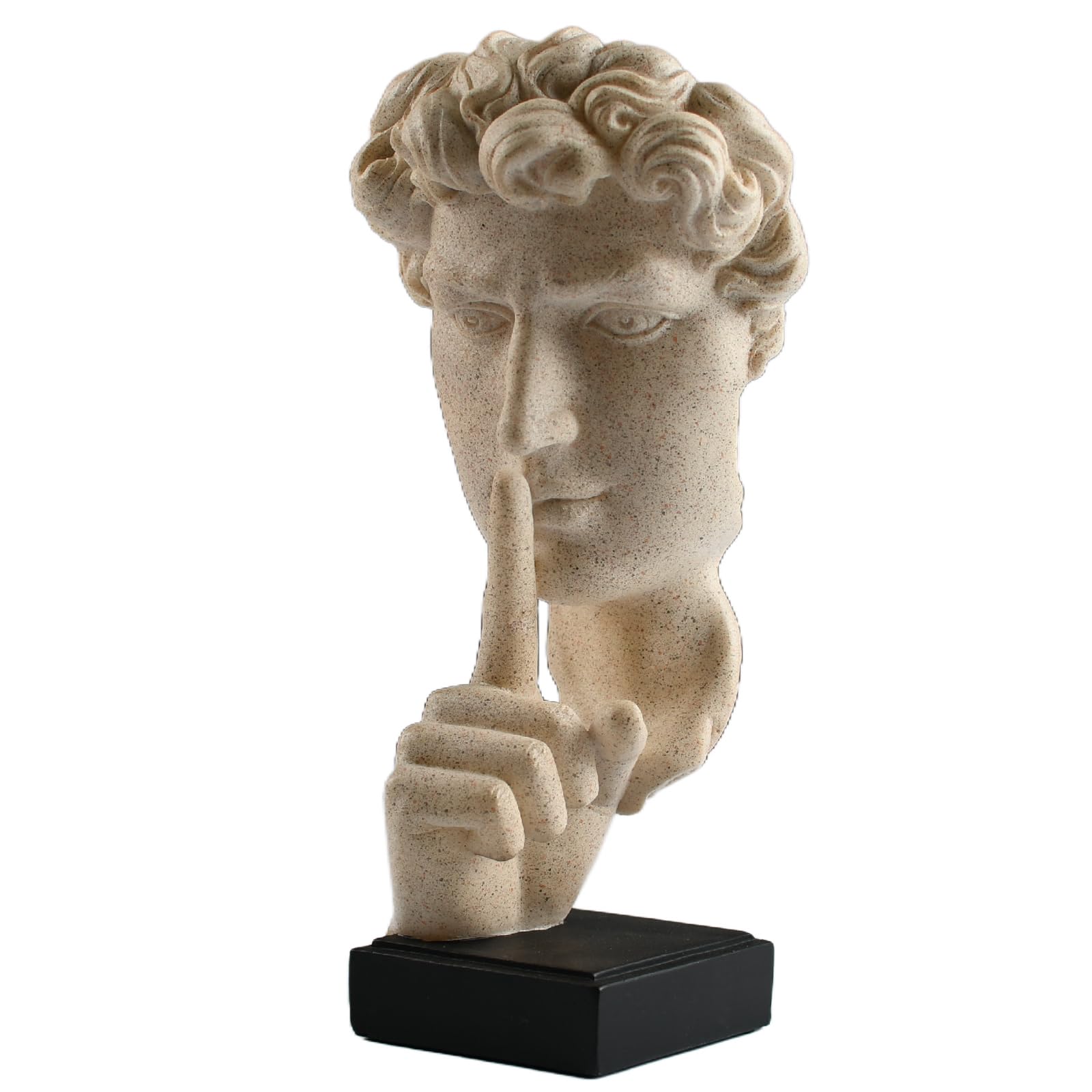 KalyZ@rts Sandstone Resin Sculpture Thinker Style Abstract Sculpture Statue Collectible Figurines Home Office Bookshelf Desktop Decor - Decorative Art, Silence is Gold, No Speak Modern Objects