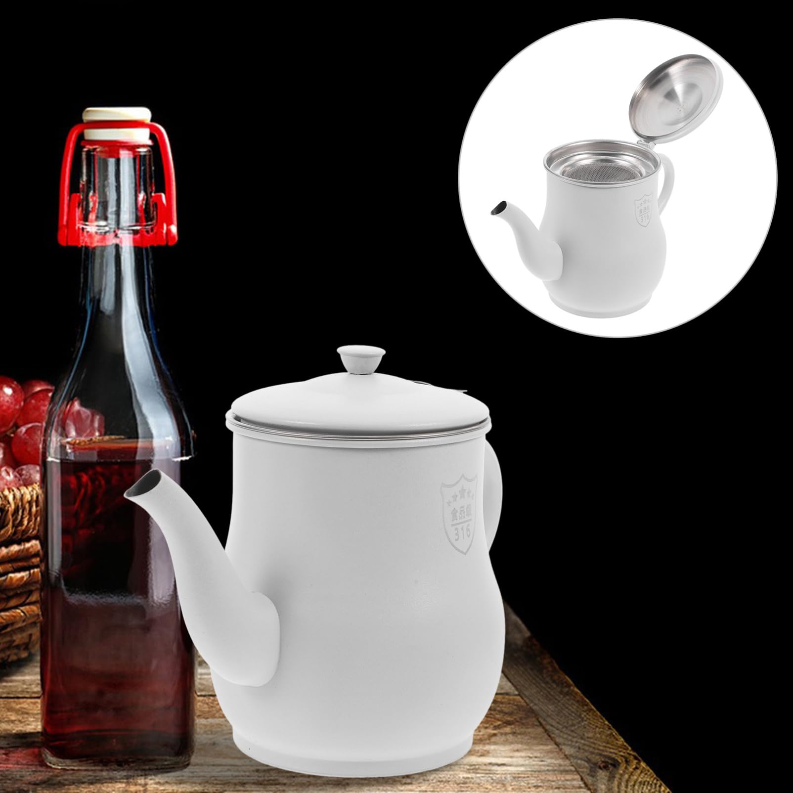 HOLIDYOYO Multi-use Oil Can Storage Tank Bottle Strainer for Cooking Oil Vinegar Dispenser Home Kitchen Accessory