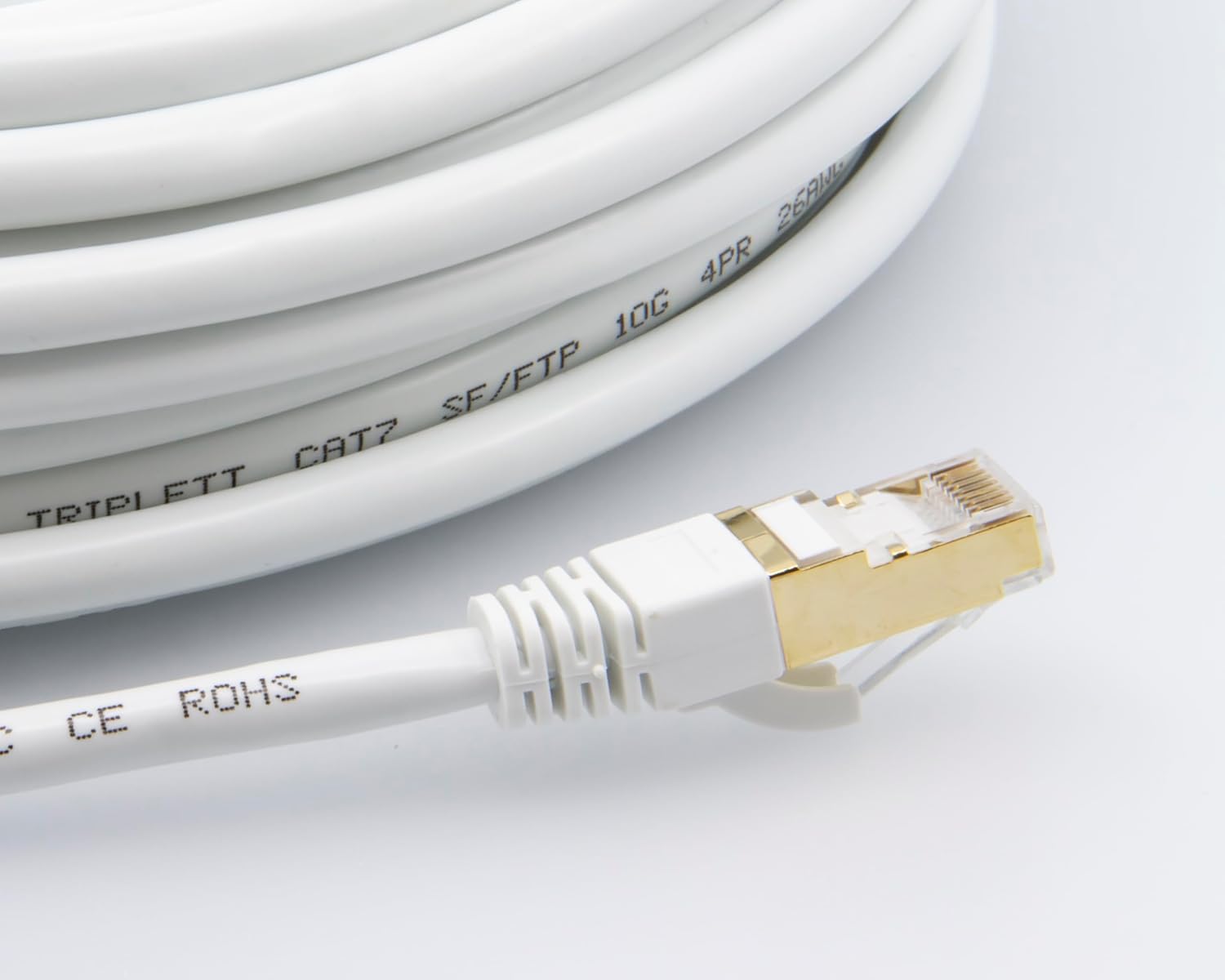 Triplett 100' White CAT7 SF/FTP 26AWG Stranded Patch Cable (CAT7-100WH)